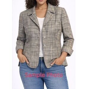 Herman Geist Silk Plaid Blazer – Women's 12P Petite